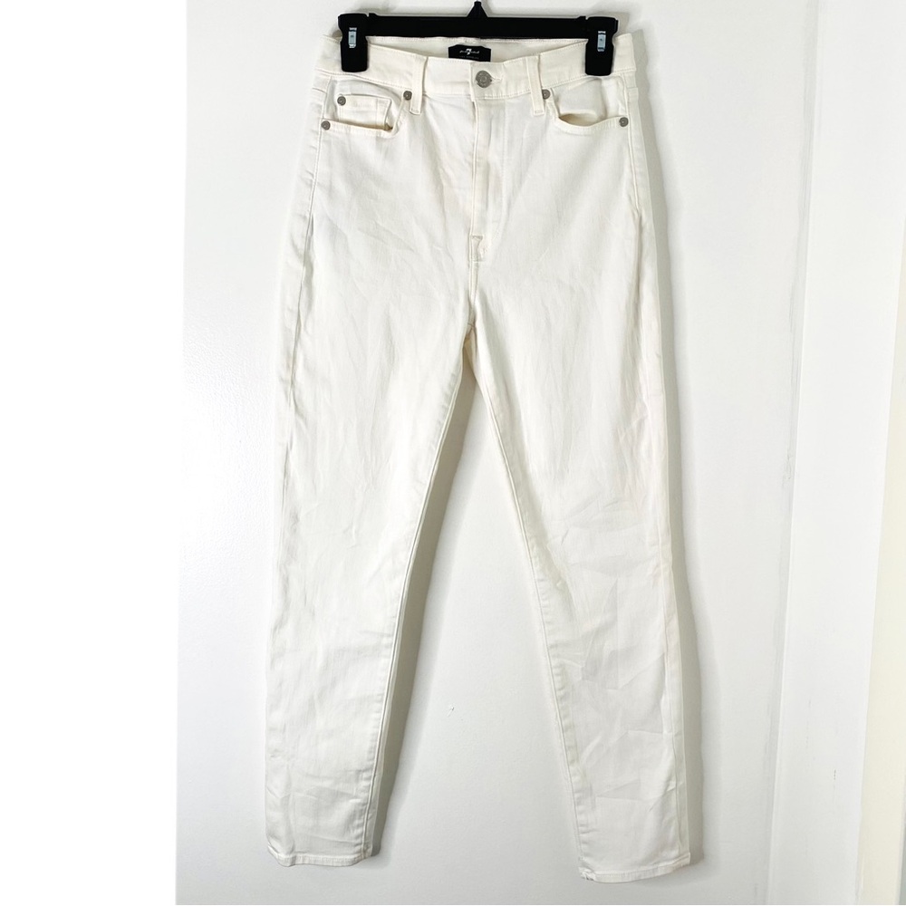 7 For All Mankind High-Rise White Jeans